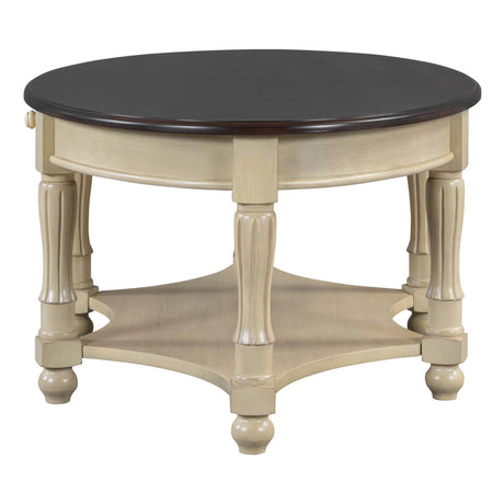 Vintage Oval Coffee Table With Drawer And Storage Shelf - Sleep Galleria
