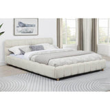 Contemporary Upholstered Queen Size Platform Bed Frame