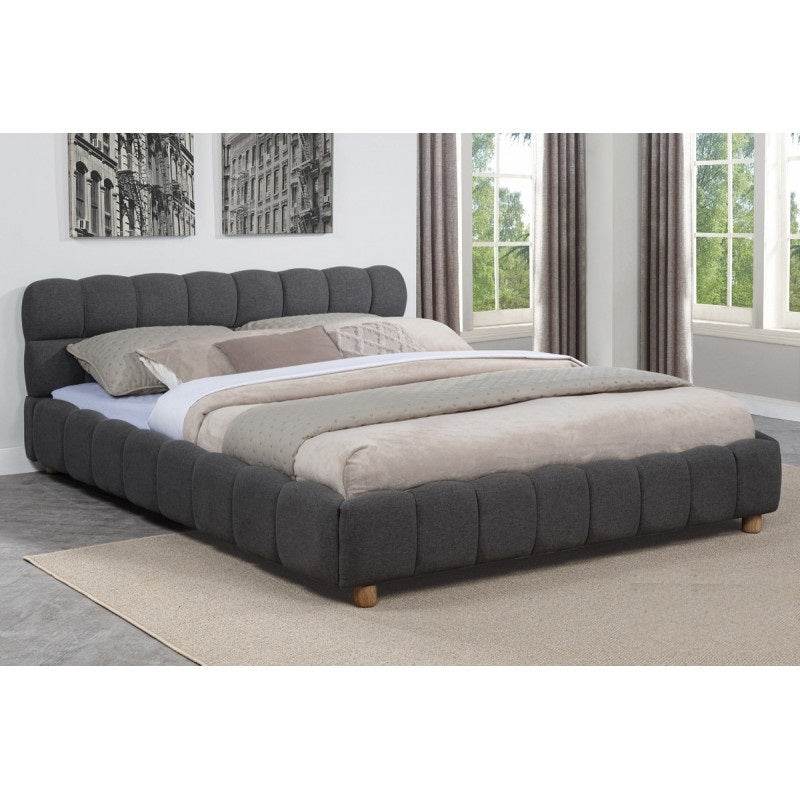 Contemporary Fabric Upholstered Queen Platform Bed Frame
