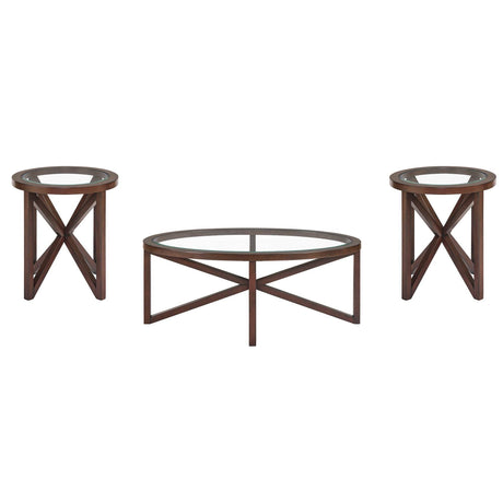 Modern Round Tempered Glass Top Coffee Table - Sleep Galleria