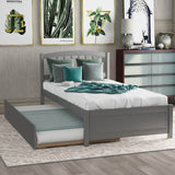 Twin Solid Wood Platform Bed With Trundle