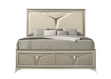 Modern Upholstered Wood Bed Frame With LED Headboard