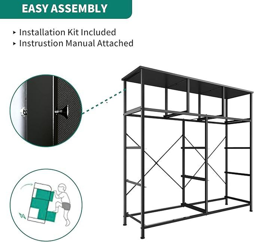 DWVO Chest of Drawer with 9 Drawers for Bedroom Fabric Dresser Storage Drawers with Handles Metal Frame for Living Room, Hallway, Nursery