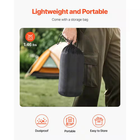 Camping Pillow, Memory Foam Travel Pillow with Double-Sided Cover, Portable Backpacking Pillows with Storage Bag
