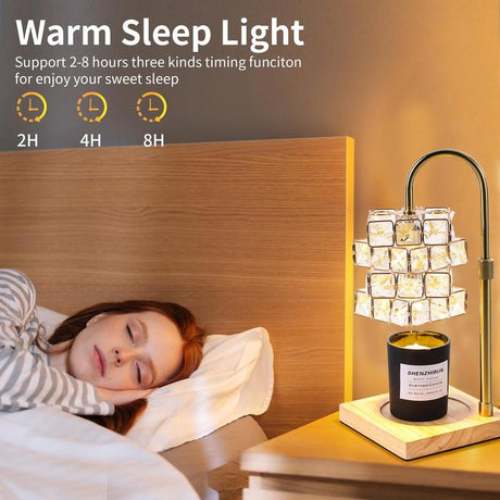 Candle Warmer Lamp with Timer,Electric Candle Warmer Dimmable and Height Adjustable Wax Melt Warmer for Scented Wax Jar Candles,Aromatherapy Decorative Candle Heater Home Fragrance Warmer