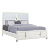 King Contemporary Solid Wood Panel Bed Frame With LED Lights