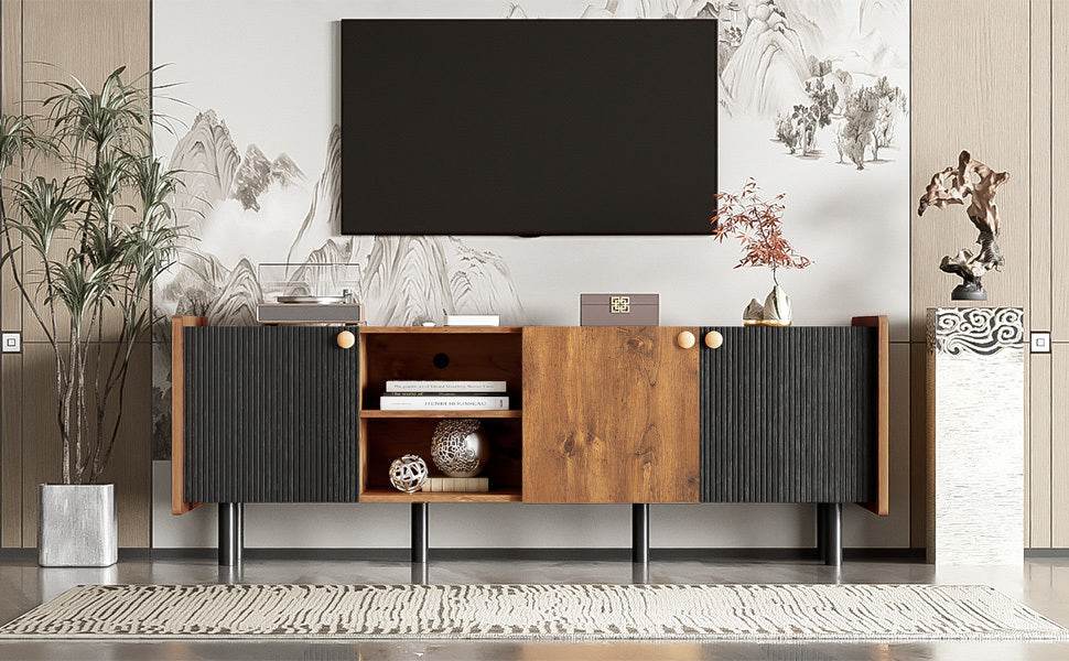 Mid Century Modern TV Stand With Storage Cabinets - Sleep Galleria