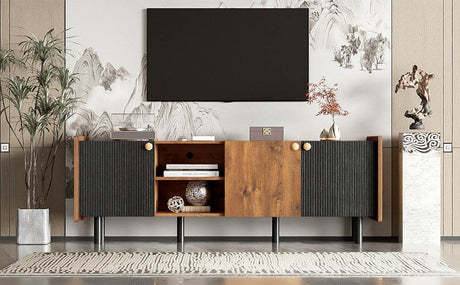 Mid Century Modern TV Stand With Storage Cabinets - Sleep Galleria