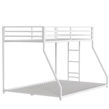 Twin Over Full Metal Bunk Bed White With Guardrails