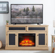 Embossed Light Oak Fireplace TV Stand Console - Sleep Galleria