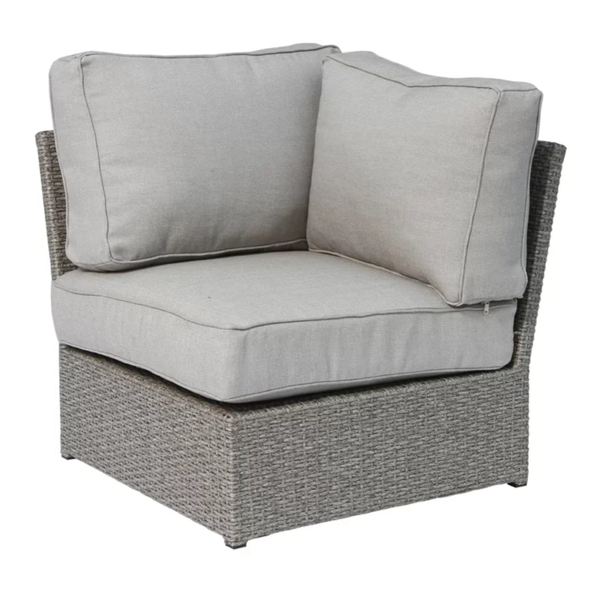 Modern Grey Wicker Outdoor Coastal Wedge Patio Chair