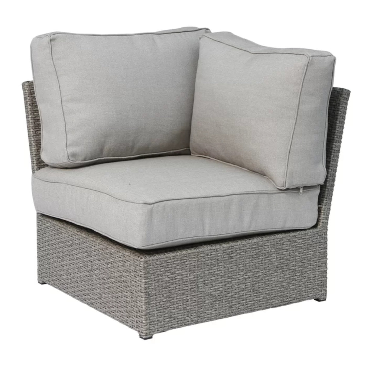 Modern Grey Wicker Outdoor Coastal Wedge Patio Chair