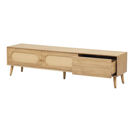 Boho Farmhouse Solid Wood TV Stand Cabinet - Sleep Galleria
