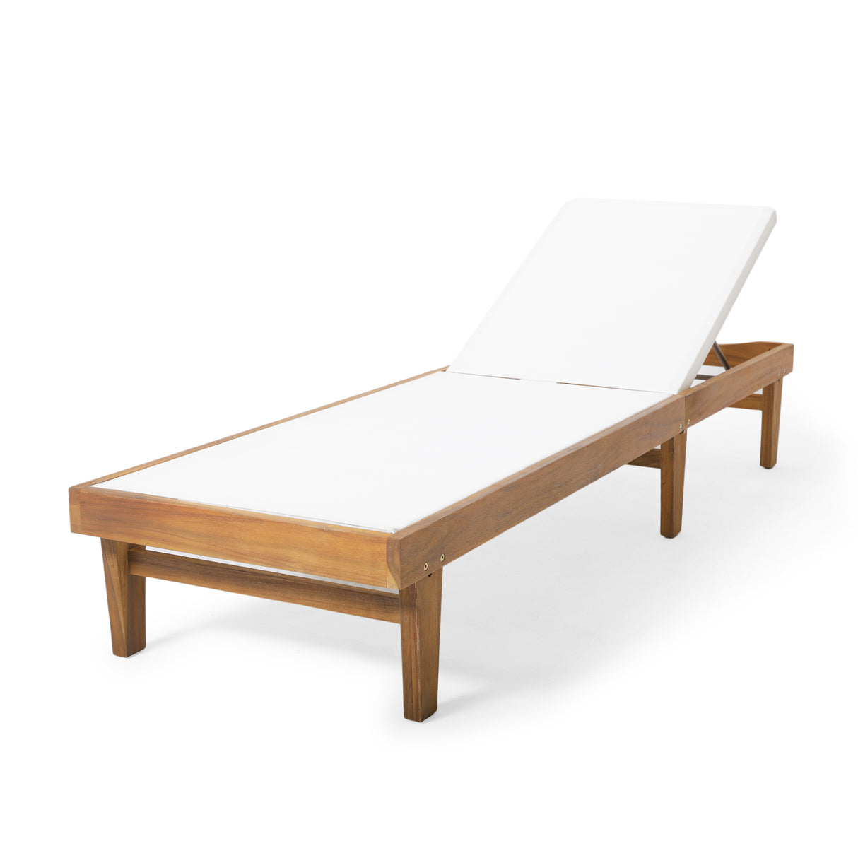 Acacia Wood Outdoor Mesh Teak Finish Chaise Lounge