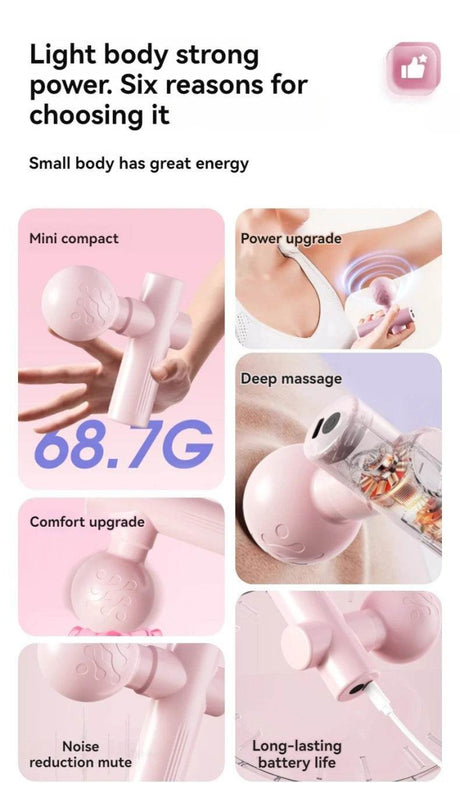USB Mini Portable Muscle Relaxation Massage Gun Device - AIBOULLY - Sleep Galleria