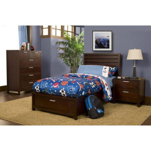 Alpine Furniture, Inc. Furniture > Home Furniture-Bedroom Furniture-Beds-Platform Beds Urban Twin Storage Bed, Merlot