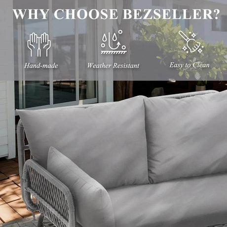 3-Piece Modular L-Shaped Outdoor Patio Furniture Set - Sleep Galleria