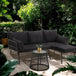 3-Piece Modular L-Shaped Outdoor Patio Furniture Set - Sleep Galleria
