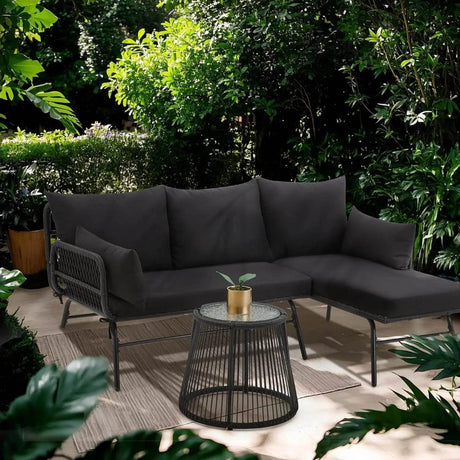 3-Piece Modular L-Shaped Outdoor Patio Furniture Set - Sleep Galleria