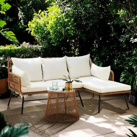 3-Piece Modular L-Shaped Outdoor Patio Furniture Set - Sleep Galleria