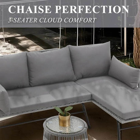 3-Piece Modular L-Shaped Outdoor Patio Furniture Set - Sleep Galleria