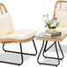 3-Piece Outdoor Wicker Patio Bistro Set With Cushions - Sleep Galleria