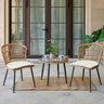 3-Piece Outdoor Wicker Patio Bistro Set With Cushions - Sleep Galleria