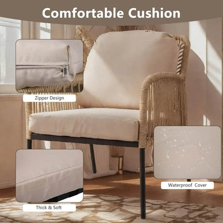 4-Piece Outdoor Patio Furniture Set With Cushions - Sleep Galleria