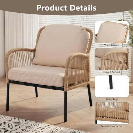 4-Piece Outdoor Patio Furniture Set With Cushions - Sleep Galleria