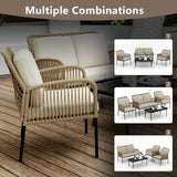 4-Piece Outdoor Patio Furniture Set With Cushions - Sleep Galleria