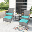 5-Piece Gray Wicker Outdoor Patio Furniture Set - Sleep Galleria