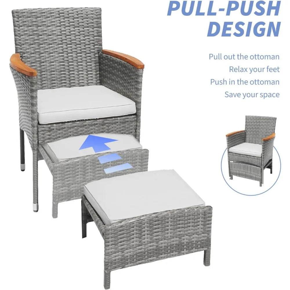 5-Piece Gray Wicker Outdoor Patio Furniture Set - Sleep Galleria