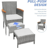 5-Piece Gray Wicker Outdoor Patio Furniture Set - Sleep Galleria