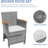 5-Piece Gray Wicker Outdoor Patio Furniture Set - Sleep Galleria