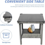 5-Piece Gray Wicker Outdoor Patio Furniture Set - Sleep Galleria