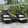 5-Piece Gray Wicker Outdoor Patio Furniture Set - Sleep Galleria