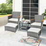 5-Piece Gray Wicker Outdoor Patio Furniture Set - Sleep Galleria