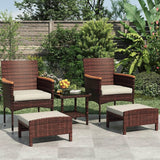 5-Piece Gray Wicker Outdoor Patio Furniture Set - Sleep Galleria