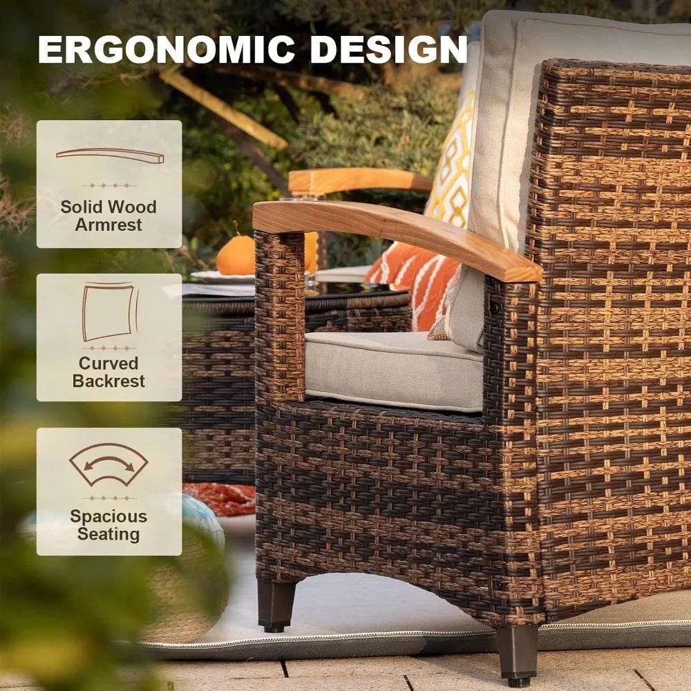 9-Piece Half-Moon Outdoor Patio Furniture Set - Sleep Galleria