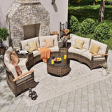 9-Piece Half-Moon Outdoor Patio Furniture Set - Sleep Galleria