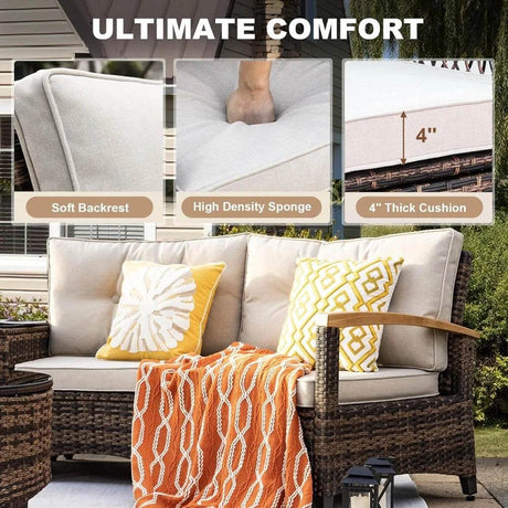 9-Piece Half-Moon Outdoor Patio Furniture Set - Sleep Galleria