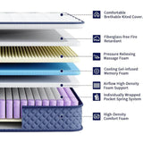 Medium Hybrid Gel Memory Foam Pocket Spring Mattress - Sleep Galleria