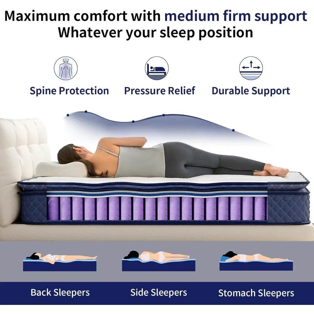 Medium Hybrid Gel Memory Foam Pocket Spring Mattress - Sleep Galleria