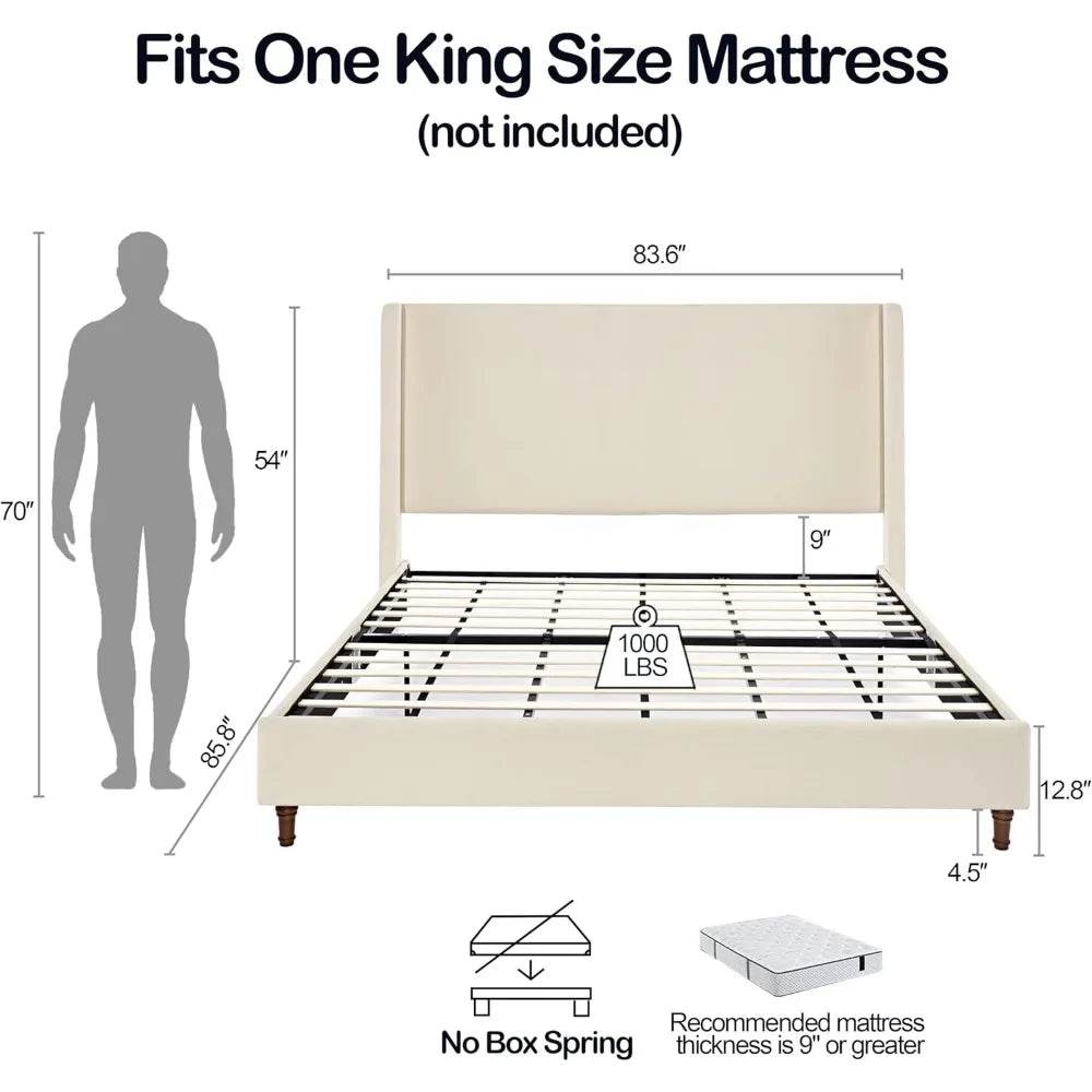 Modern Upholstered Platform Bed Frame - Sleep Galleria