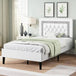 Upholstered Platform Bed Frame With Tufted Headboard - ANGDUO - Sleep Galleria