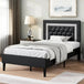 Upholstered Platform Bed Frame With Tufted Headboard - ANGDUO - Sleep Galleria