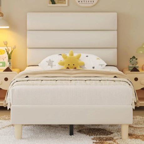 Velvet Upholstered Platform Bed Frame With Noise - Free Support - ANGDUO - Sleep Galleria