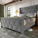 Velvet Wingback Platform Bed Frame - Sleep Galleria