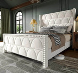 Velvet Wingback Platform Bed Frame - Sleep Galleria