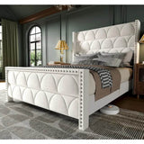 Velvet Wingback Platform Bed Frame - Sleep Galleria